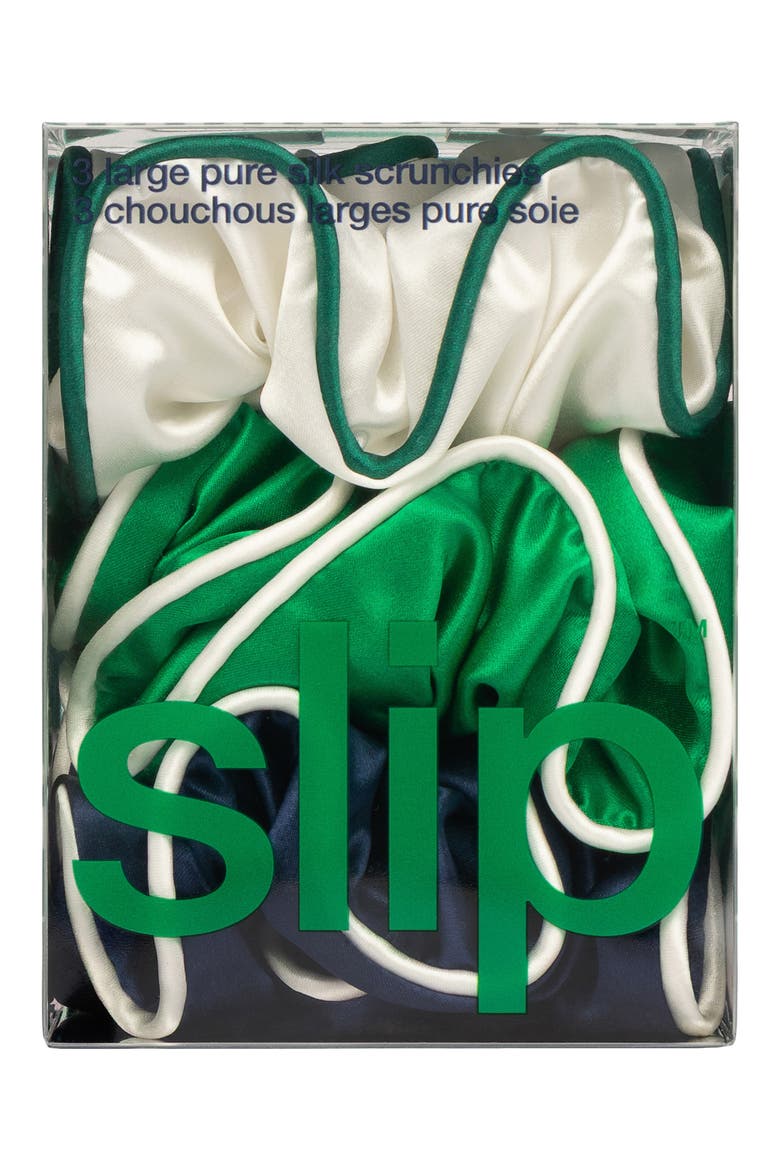 Game Day 3-Pack Pure Silk Large Scrunchies, Alternate, color, NO COLOR