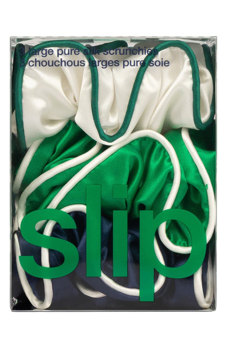 slip Game Day 3-Pack Pure Silk Large Scrunchies, Alternate, color, Game Day