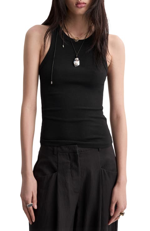 Straight Fit Lyocell Blend Wide Leg Pants