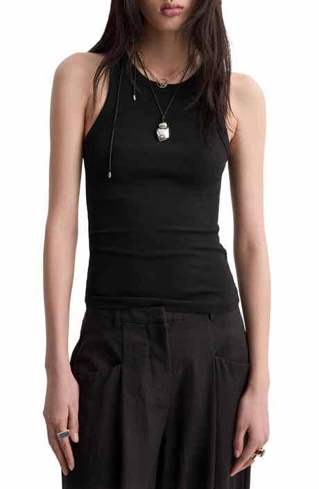 Straight Fit Lyocell Blend Wide Leg Pants