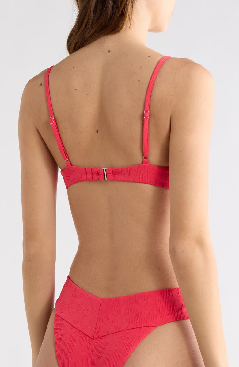 Volcom Blossom Daze Novelty Textured Underwire Bikini Top, Alternate, color, True Red