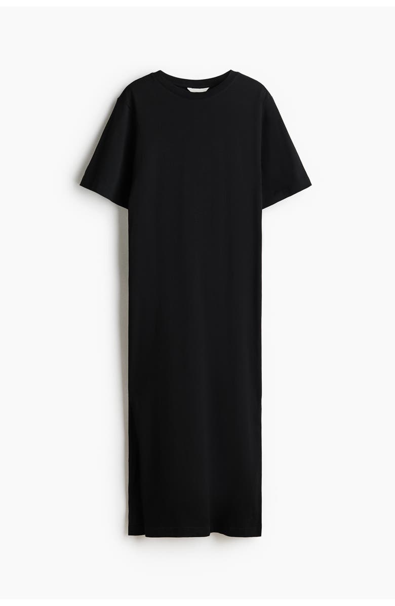 H&M Long t-shirt dress, Main, color, Black