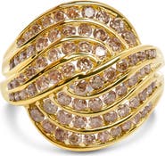 Haus of Brilliance 10K Yellow Gold 2.0 Cttw Channel Set Diamond Cocktail Swirl Band Ring