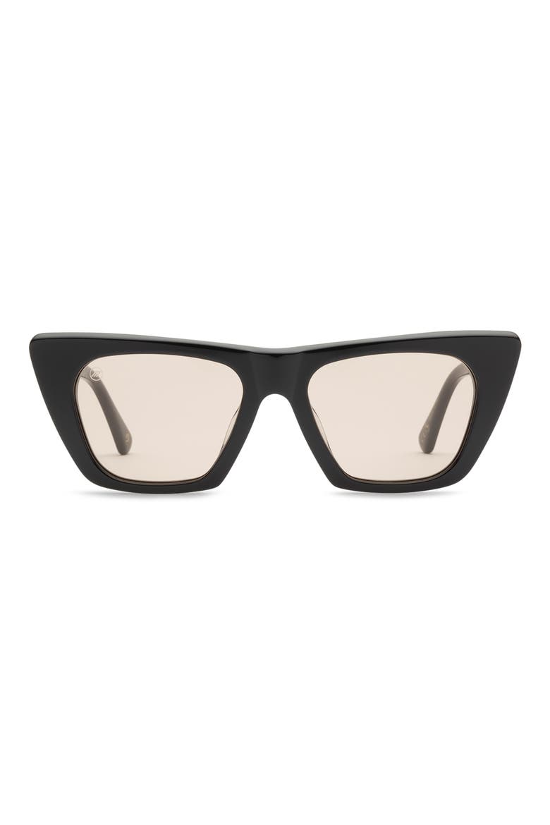 Noli 52mm Polarized Cat Eye Sunglasses, Main, color, GLOSS BLACK/AMBER