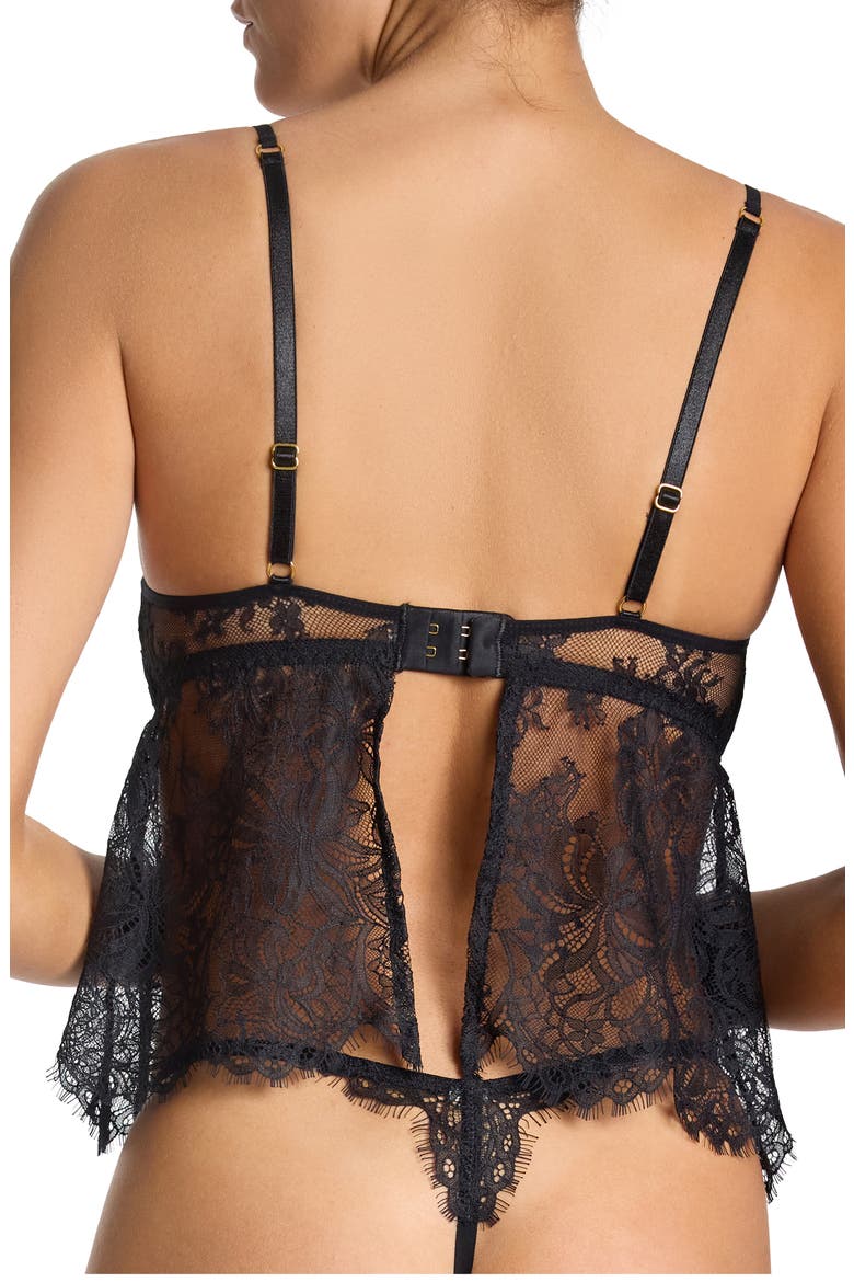 x Lexi Wood Shannon Underwire Lace Camisole, Alternate, color, BLACK