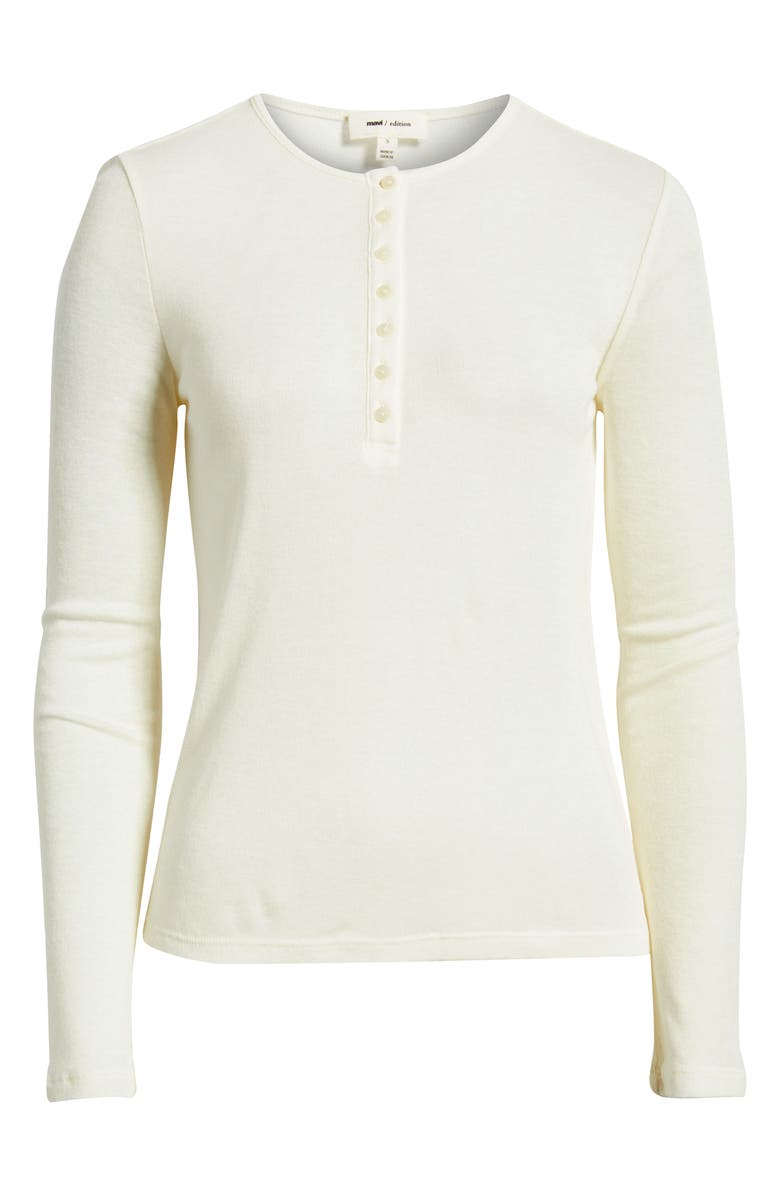 Mavi Jeans Long Sleeve Henley, Alternate, color, Marshmallow