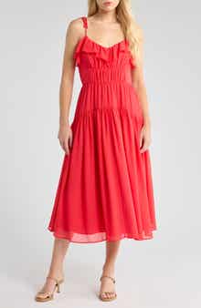 Socialite Ruffle Neckline Tiered Dress