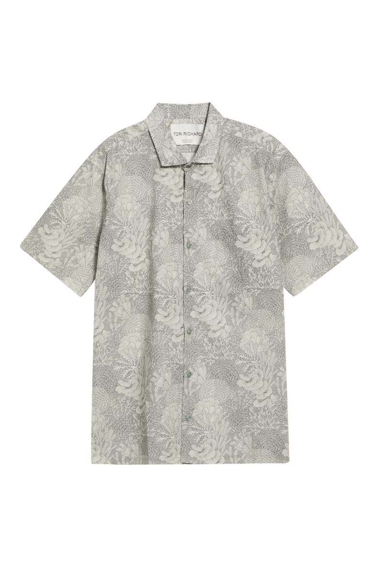Good Reef Short Sleeve Button-Up Shirt, Alternate, color, CHARCOAL