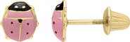 Mignonette 14K Gold Ladybug Stud Earrings