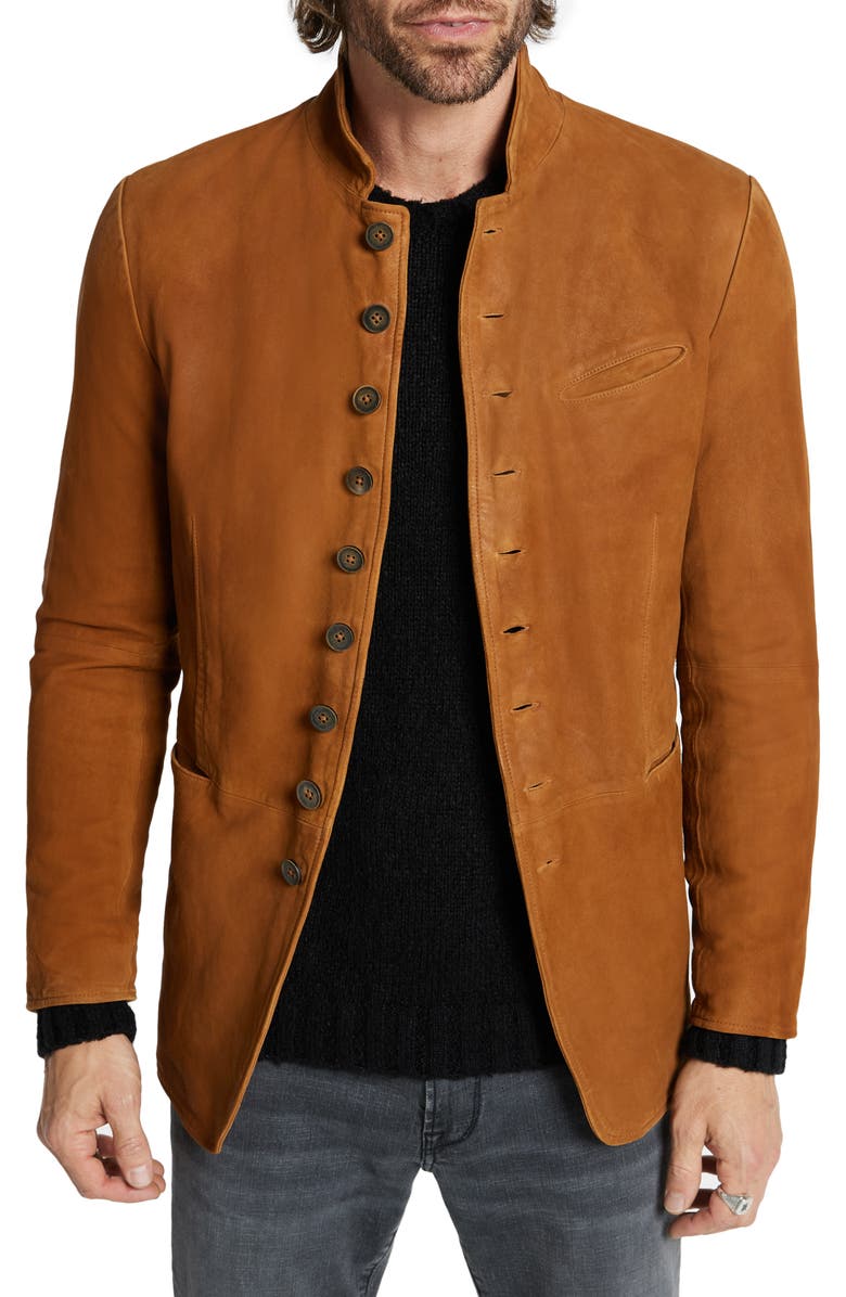 John Varvatos Notch Collar Suede Jacket, Main, color, 