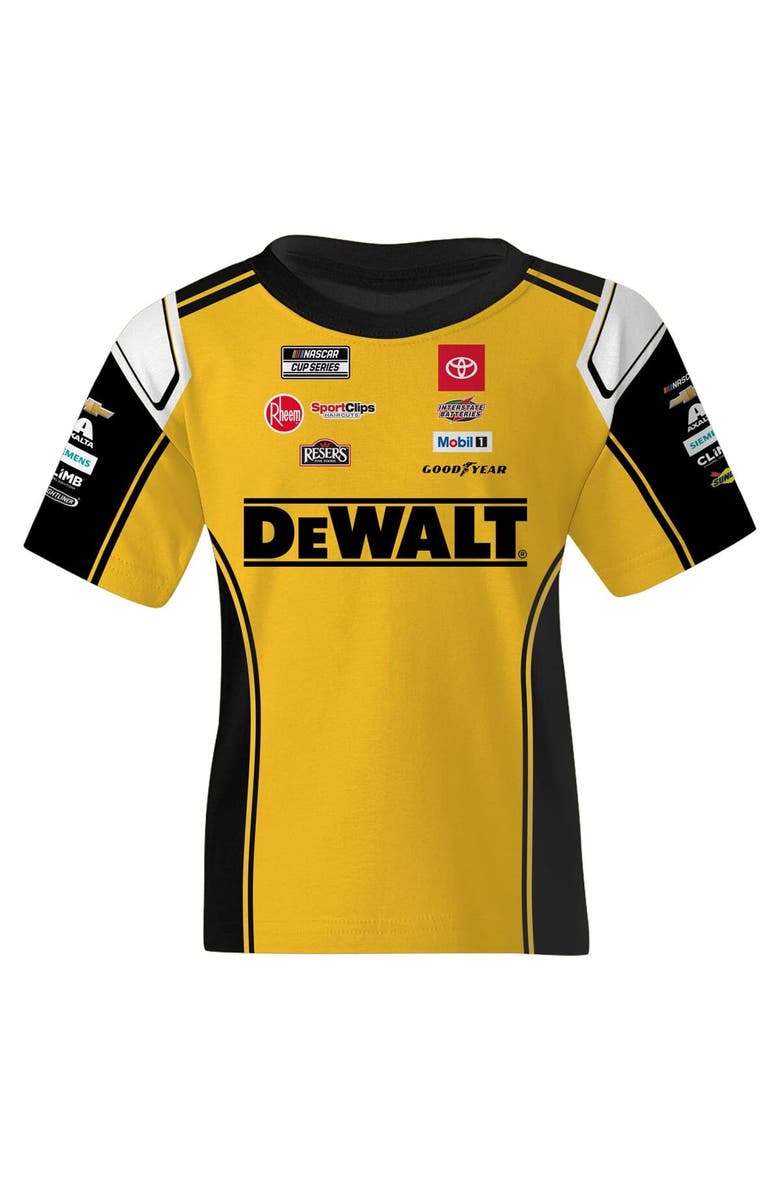 JOE GIBBS RACING TEAM COLLECTION Youth Joe Gibbs Racing Team Collection  Yellow Christopher Bell DeWalt Uniform T-Shirt, Alternate, color, 