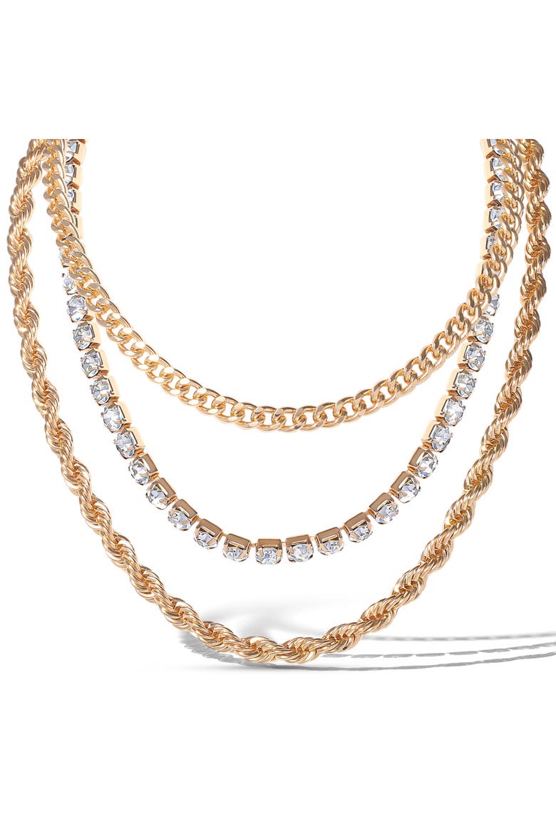 Gold-Tone Layered Necklace, Set Of 3, Main, color, Gold