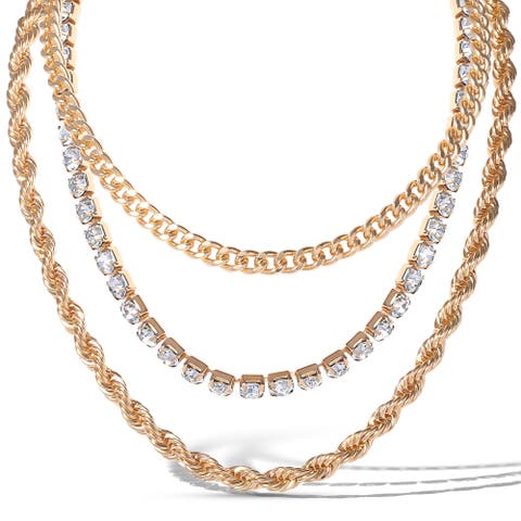 Gold-Tone Layered Necklace, Set Of 3