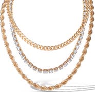 Jessica Simpson Gold-Tone Layered Necklace, Set Of 3