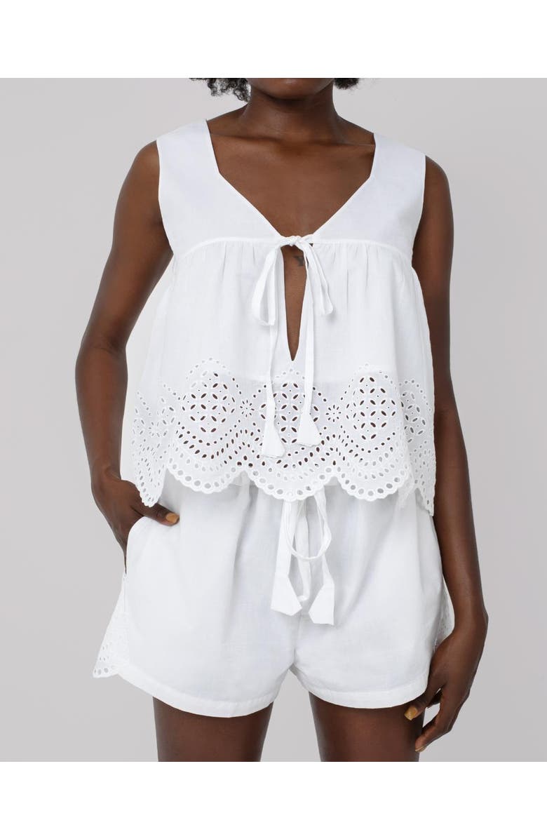 Haveli Nora Schiffli Top, Main, color, White