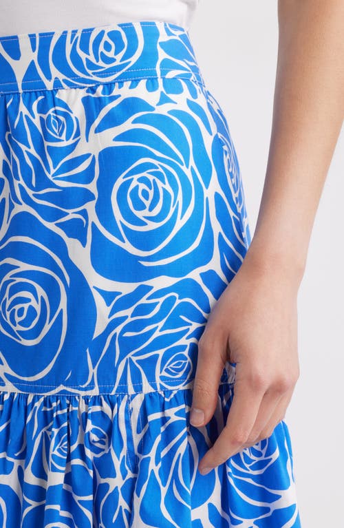 Milly Noemi Rose Tiered Poplin Maxi Skirt In Blue