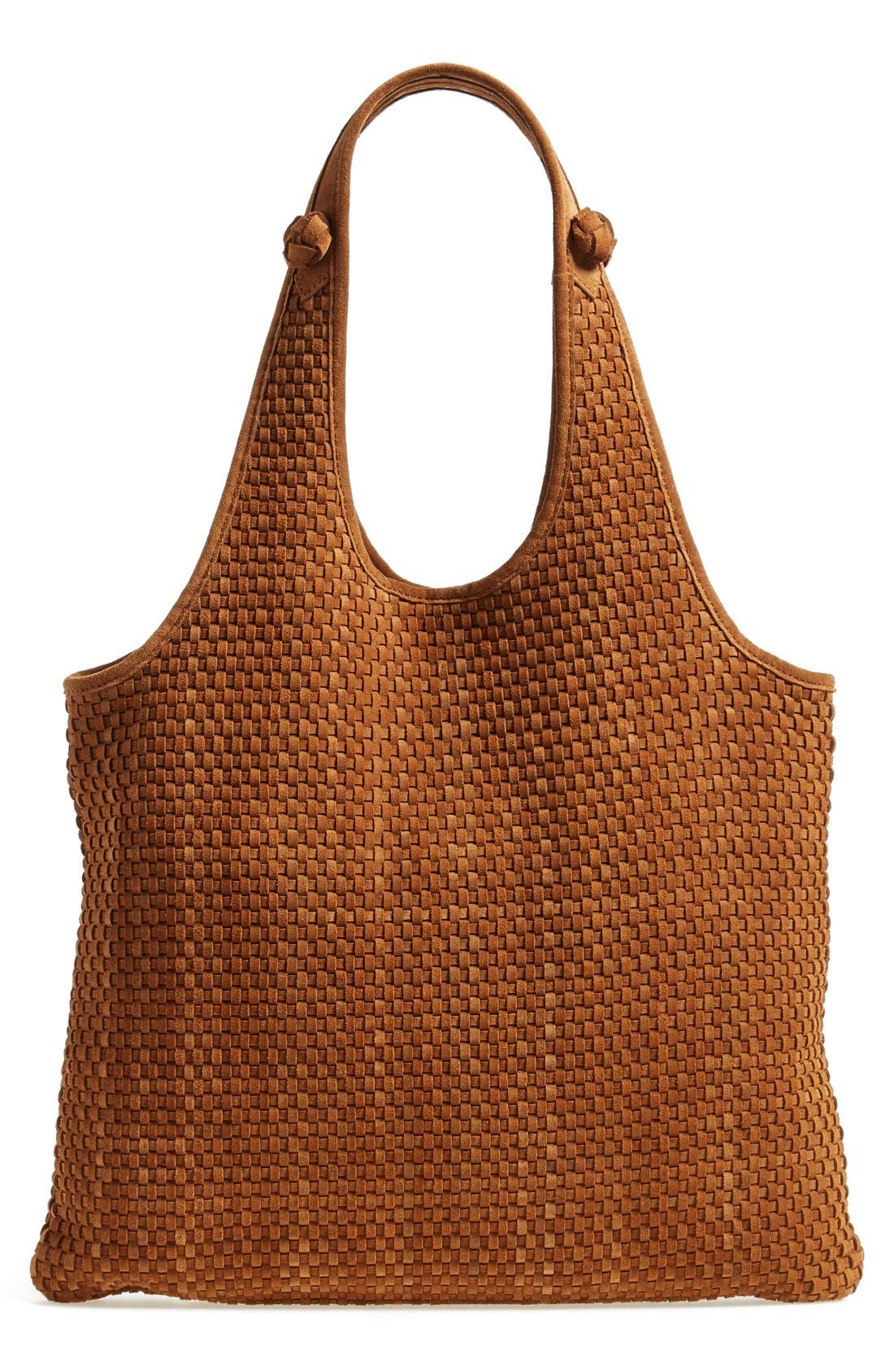 Elizabeth and James 'Zoe' Woven Leather Shopper, Main, color, 