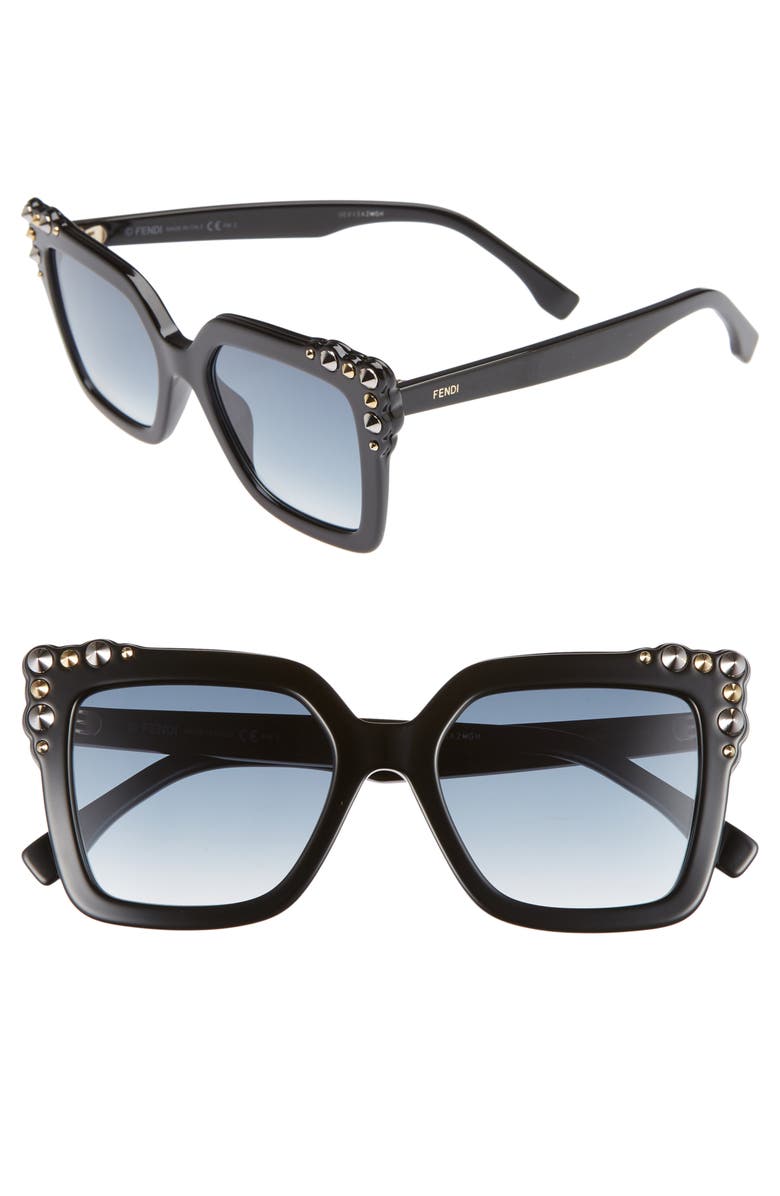 Fendi 52mm Gradient Cat Eye Sunglasses, Main, color,