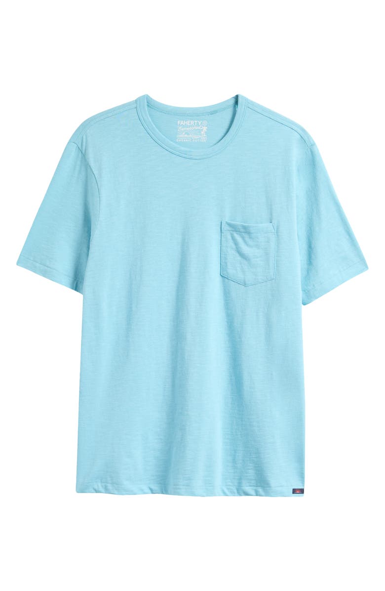 Faherty Sunwashed Pocket T-Shirt, Alternate, color, Teal Sea