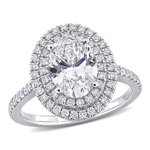 2-1/2 CTW Lab-Grown Diamond Double Halo Ring 14k