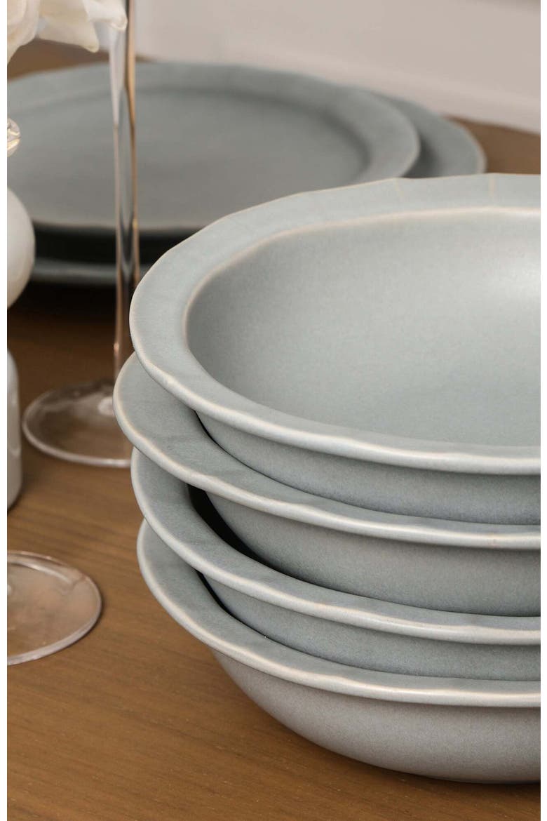 Oasis Stoneware 4-Piece Pasta Bowl Set, Alternate, color, Grey Blue