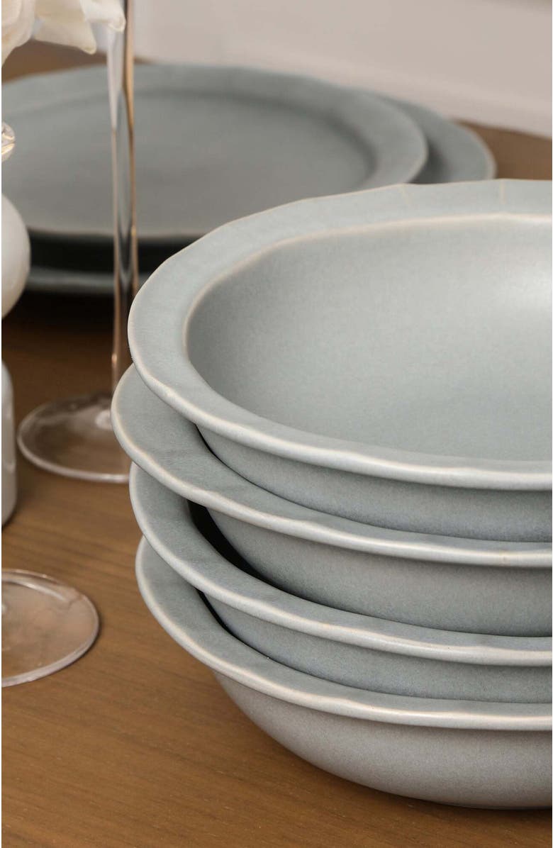 Stone Lain Oasis Stoneware 4-Piece Pasta Bowl Set, Alternate, color, Grey Blue