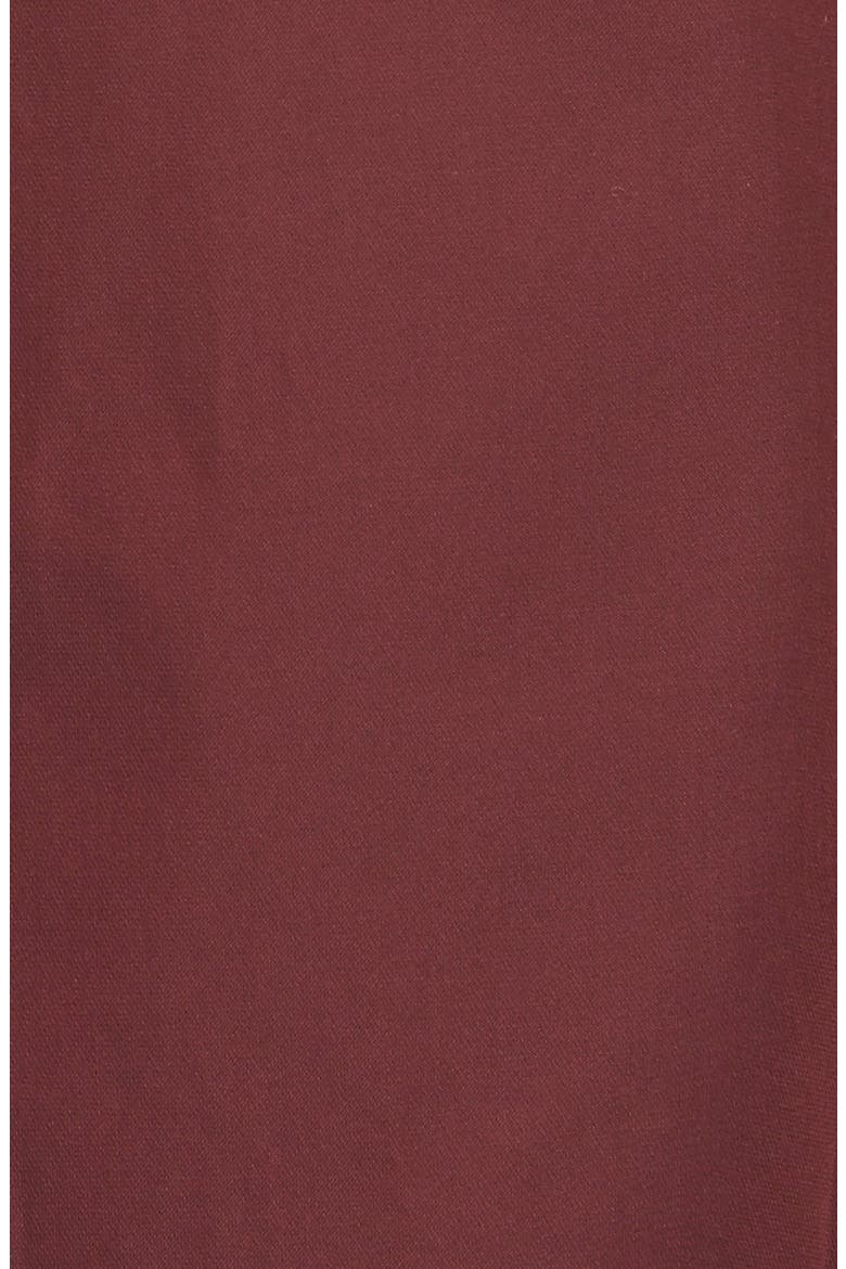 Sateen Asymmetrical Zip Trench Coat with Removable Hood & Liner, Alternate, color, BURGUNDY