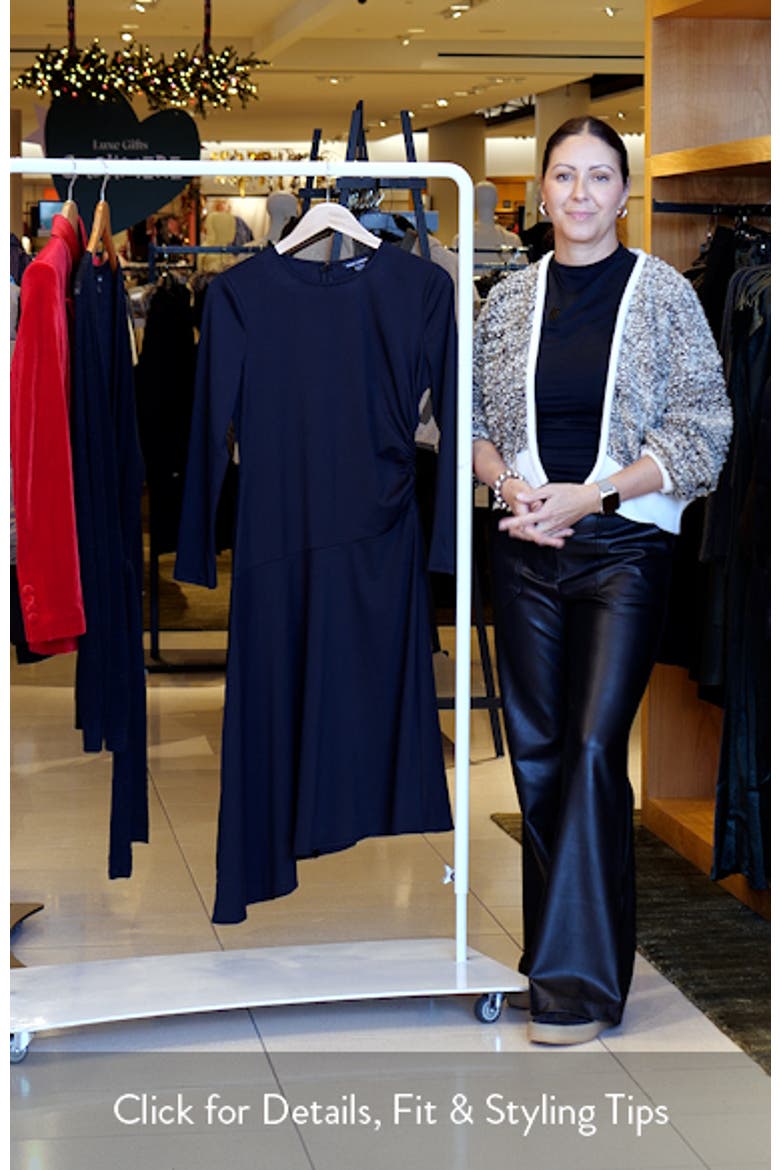 Long Sleeve Asymmetric Hem Midi Dress video
