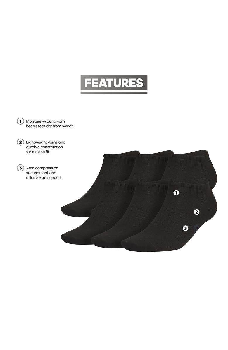 adidas 6-Pack Cushioned Superlite No Show Socks, Alternate, color, Black/ Night Grey
