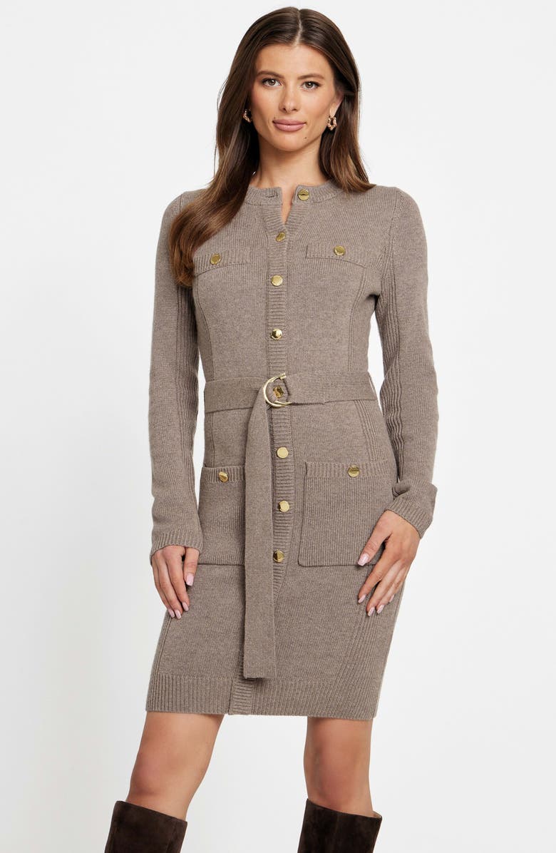 Marciano Afrah Long Sleeve Sweater Dress, Alternate, color, Beige