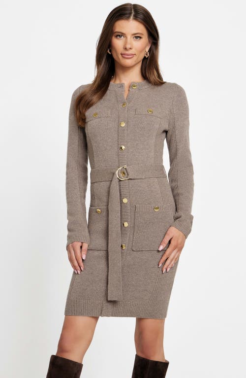 Marciano Afrah Long Sleeve Sweater Dress In Gray