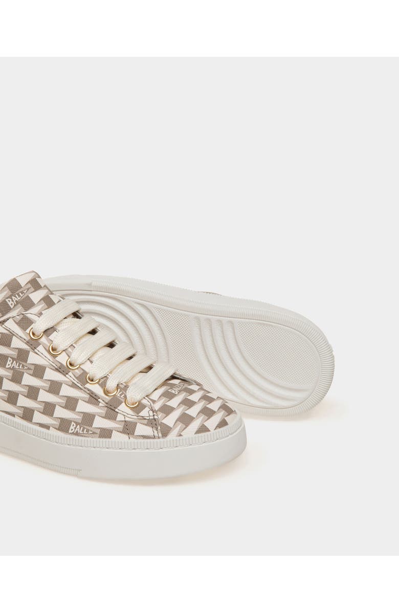 Bally Raise Sneaker in Pennant Motif Fabric, Alternate, color, Natural