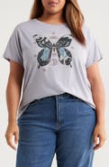 Lucky Brand Celestial Butterfly Embellished Graphic T-Shirt