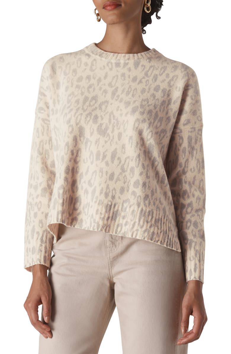 Whistles Freida Animal Pattern Merino Wool Sweater, Main, color, 