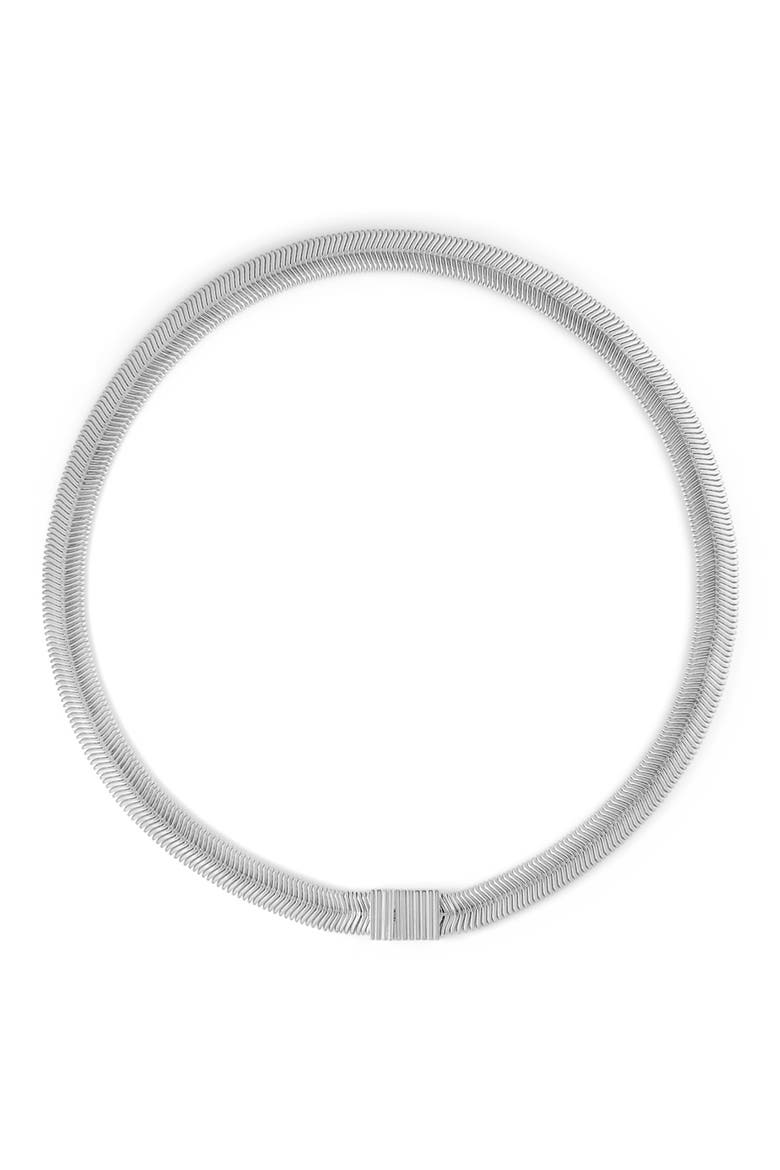 Liz Herringbone Chain Necklace, Main, color, SILVER