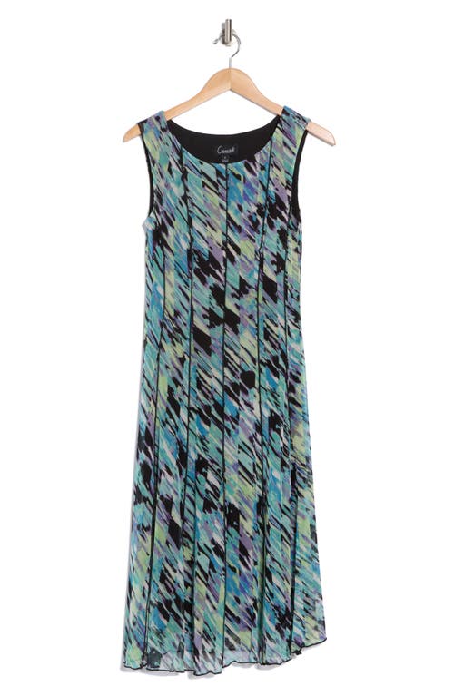 Connected Apparel Vertical Seam Mesh Midi Dress In Seafoam