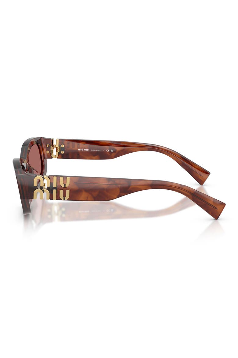 53mm Irregular Sunglasses, Alternate, color, STRIPED TOBACCO / DARK VIOLET