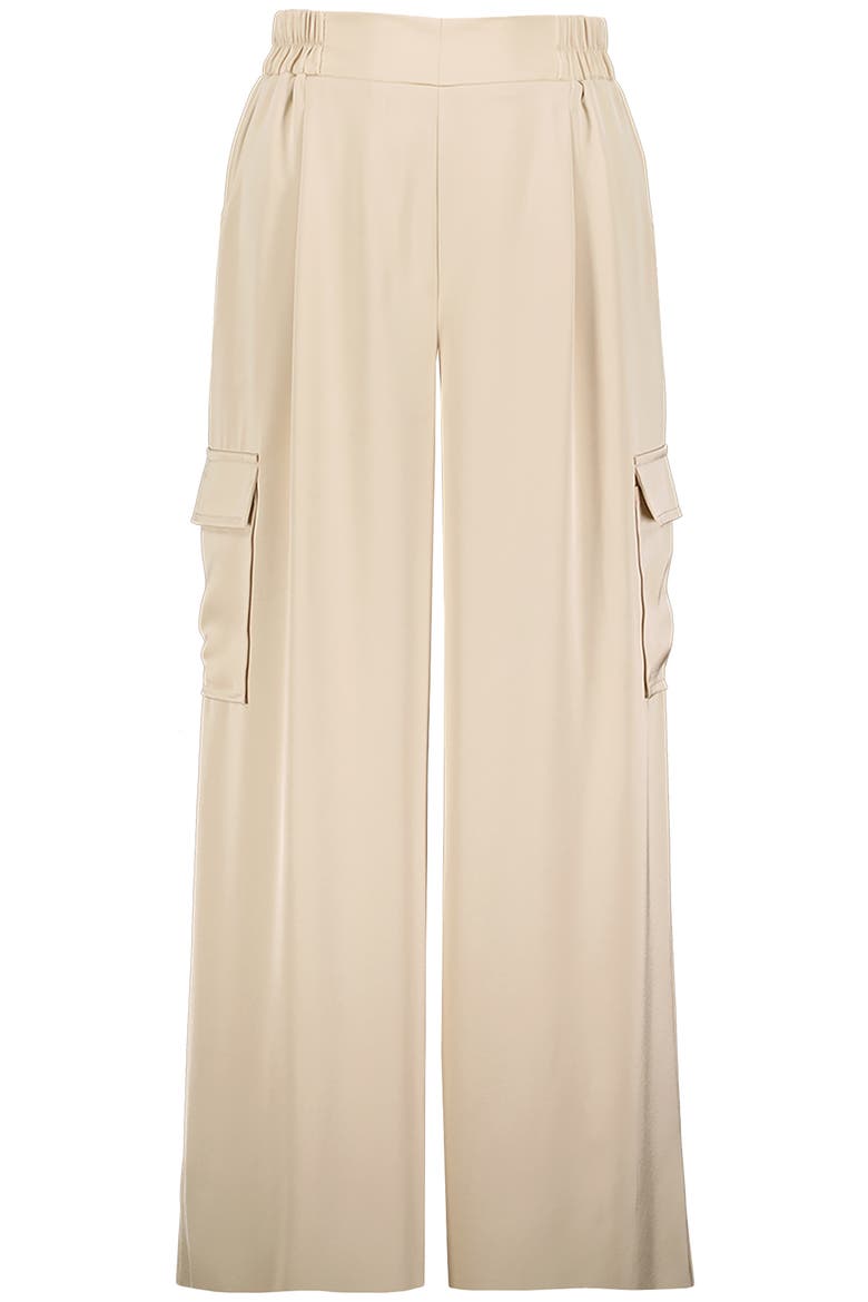 Pull-On Satin Cargo Pant, Alternate, color, Sand
