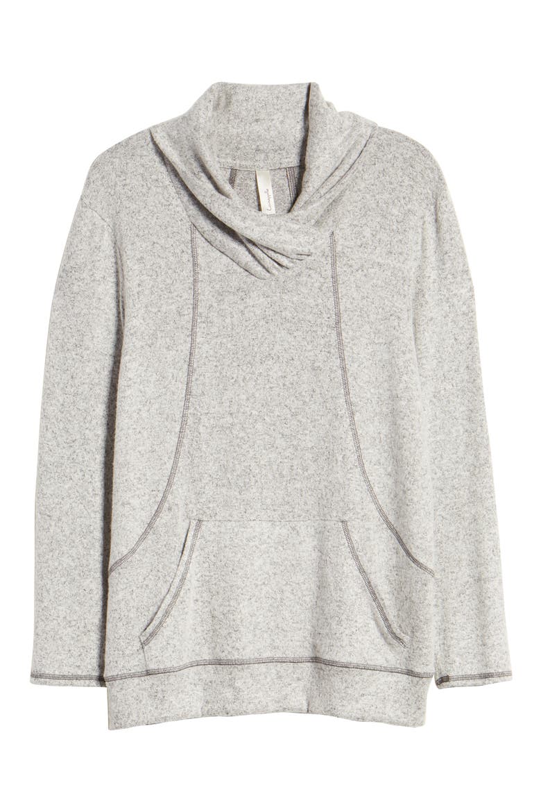 Cross Neck Seamed Pullover, Alternate, color, GREY