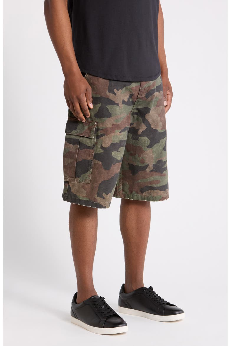 Camo Print Cargo Shorts, Alternate, color, CAMO