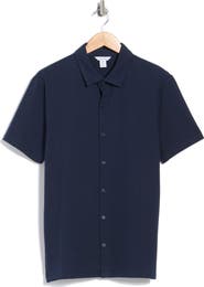 Calvin Klein Seersucker Button Front Polo