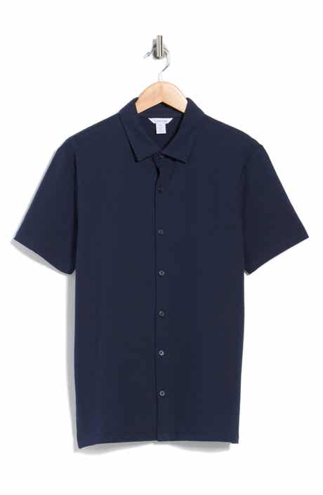 Calvin Klein Seersucker Button Front Polo