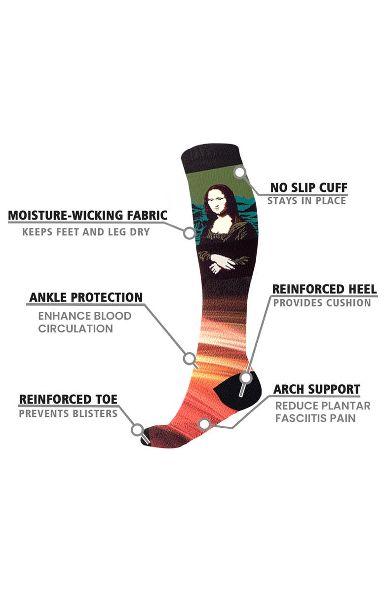 EXTREME FIT Famous Art 3-Pack Compression Knee High Socks, Alternate, color, 