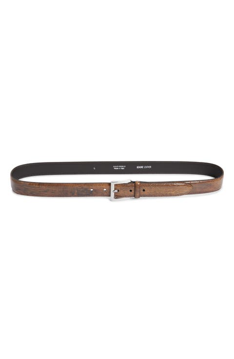 Aline Wood Print Leather Belt