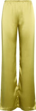 LESET Barb Wide Leg Satin Pants