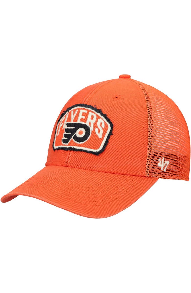 '47 Men's '47 Orange Philadelphia Flyers Cledus MVP Trucker Snapback Hat, Main, color,