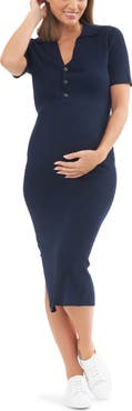 Ripe Maternity Maddy Knit Polo Dress