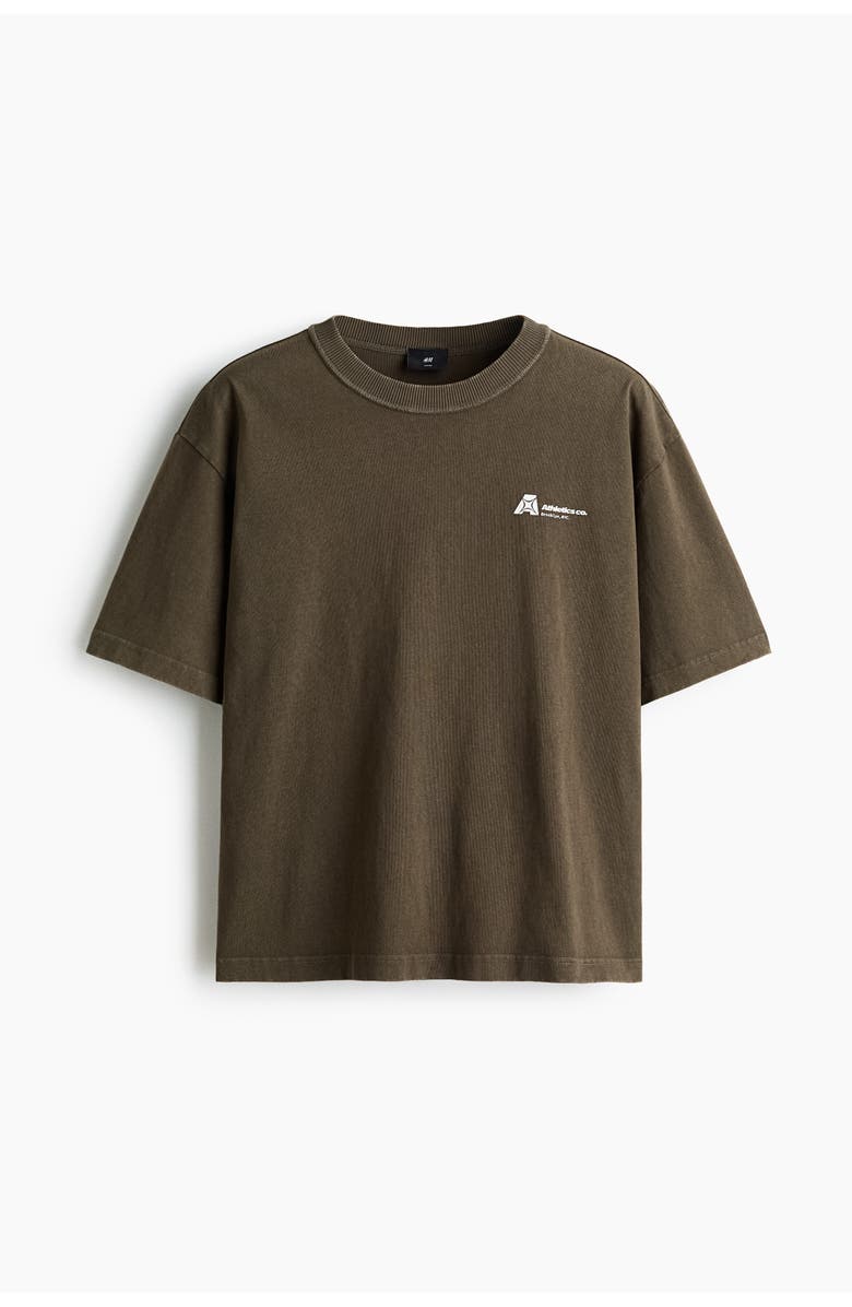 H&M Printed Loose Fit T-shirt, Main, color, Brown/Athletics Co