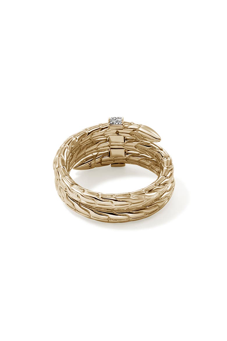 Spear 14K Gold Diamond Pave Double Wrap Ring, Alternate, color, GOLD