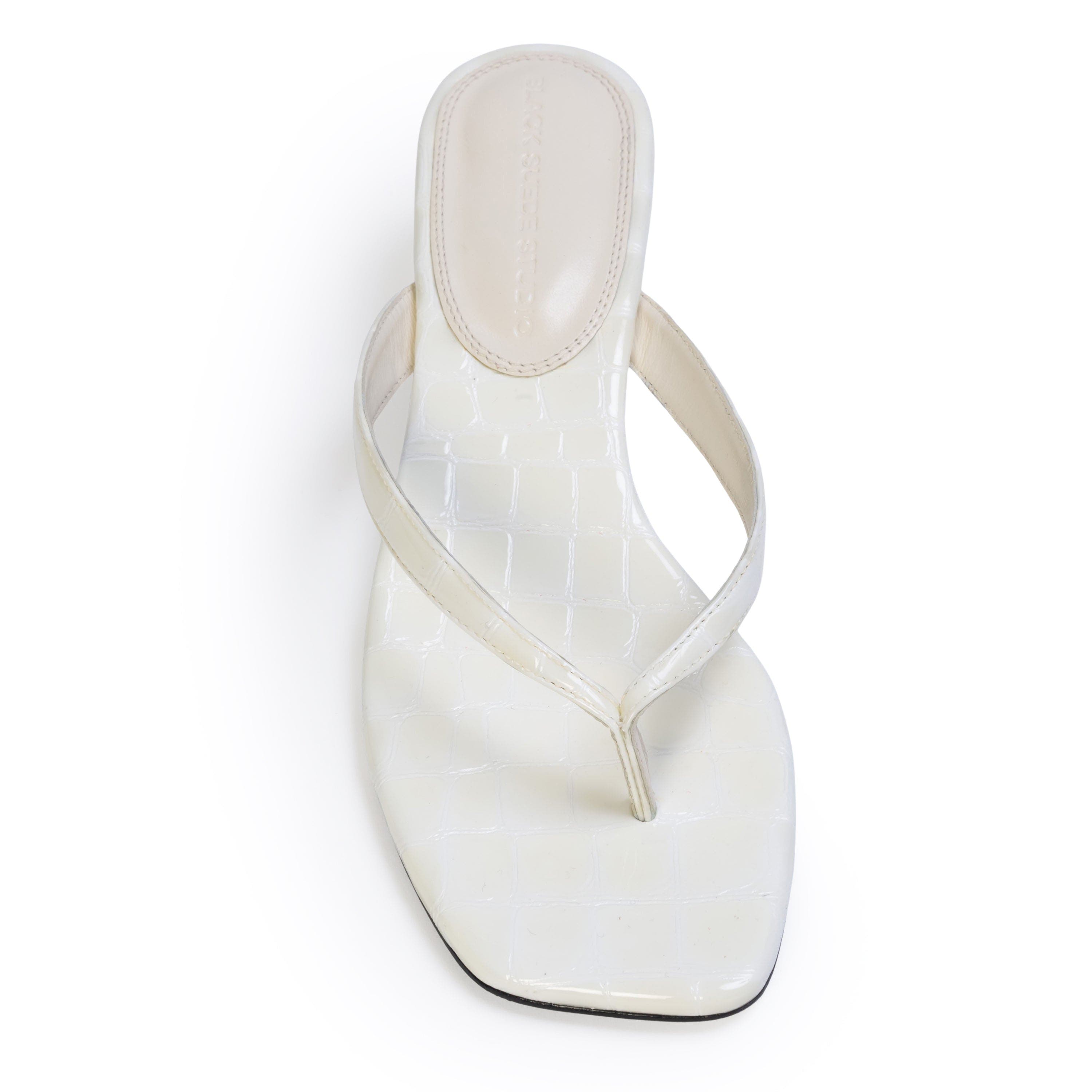 Kendal 35 Croc Sandal, Alternate, color, Coconut Croc Patent Leather